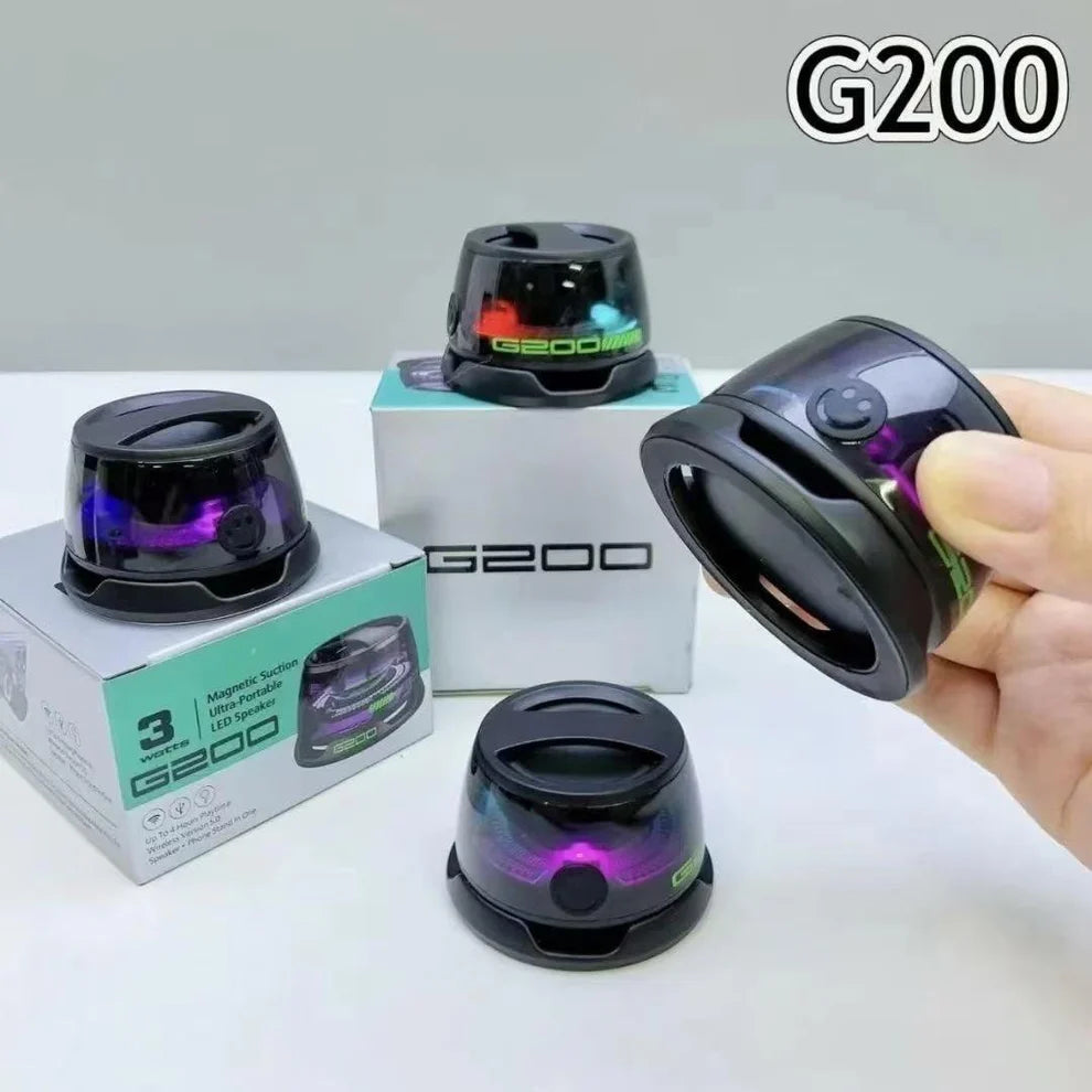 G200 Mini Magnetic Bluetooth Speaker RGB Lights & Magnetic Base