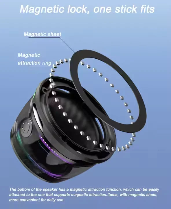 G200 Mini Magnetic Bluetooth Speaker RGB Lights & Magnetic Base