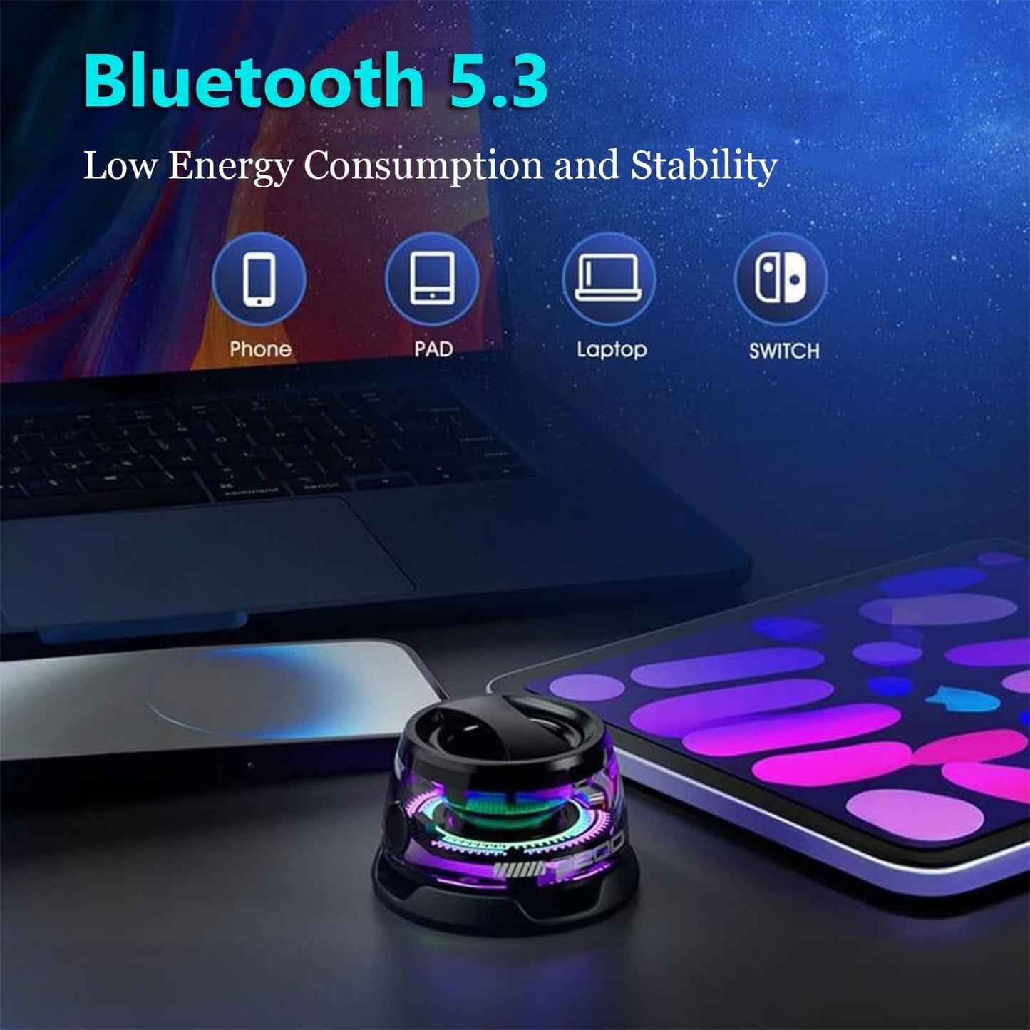 G200 Mini Magnetic Bluetooth Speaker RGB Lights & Magnetic Base